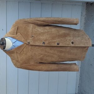 PENDLETON Heavy Tan Brown Pig Leather Sz‎ Small Mens Full Button Jacket Coat